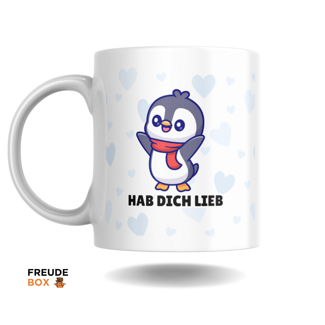 Keramiktasse Pinguin "Hab dich lieb" 300 ml